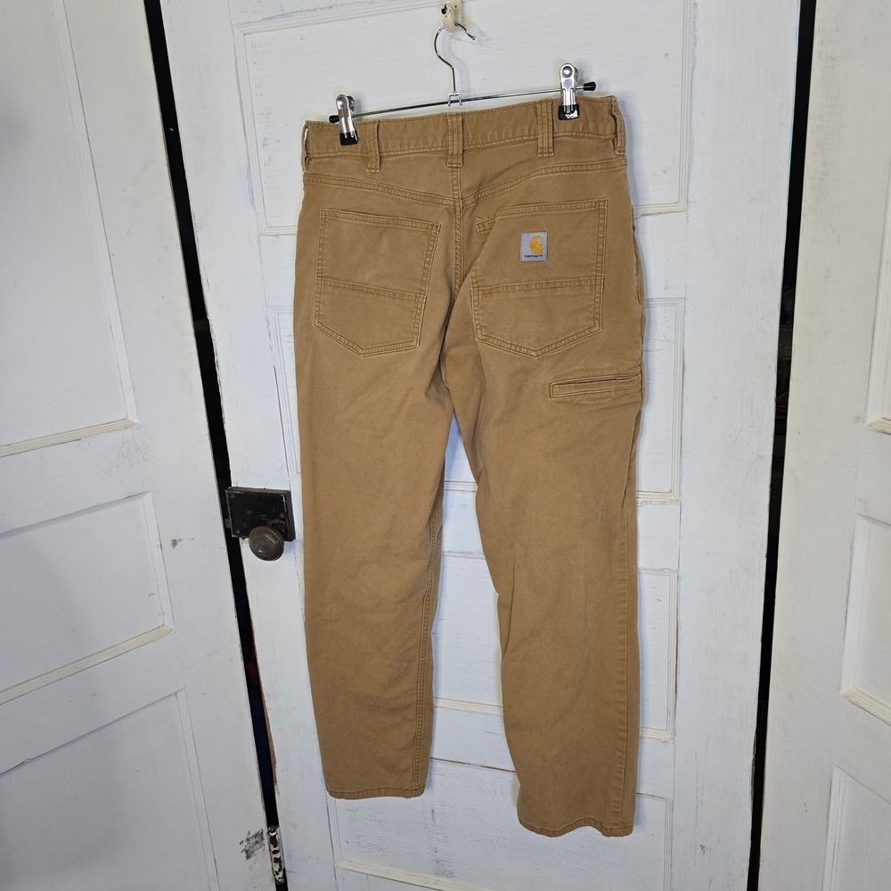 Carhartt BN2517 M Mens Relaxed Fit Canvas 5 Pocket Work Pants‎ Khaki 32x30 - Picture 4 of 8